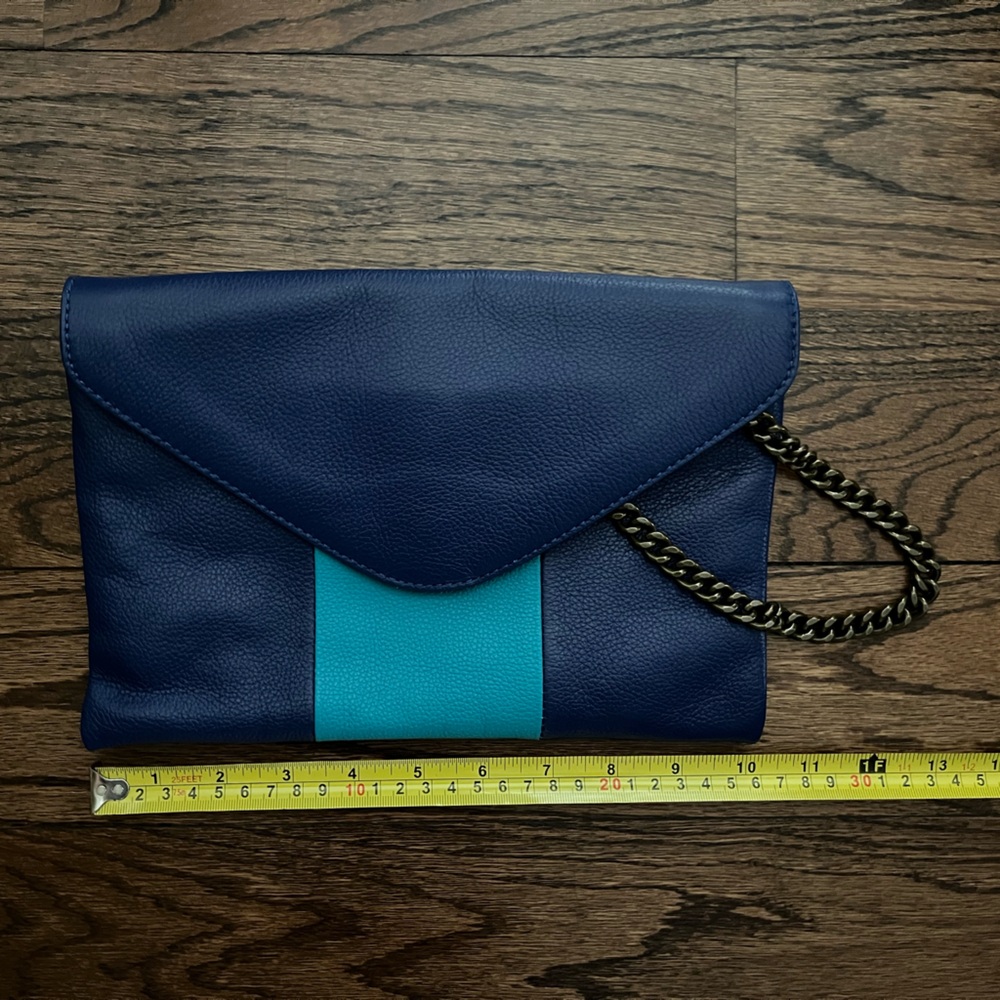 NWOT J Crew Navy and Teal Women's Clutch/shoulder bag